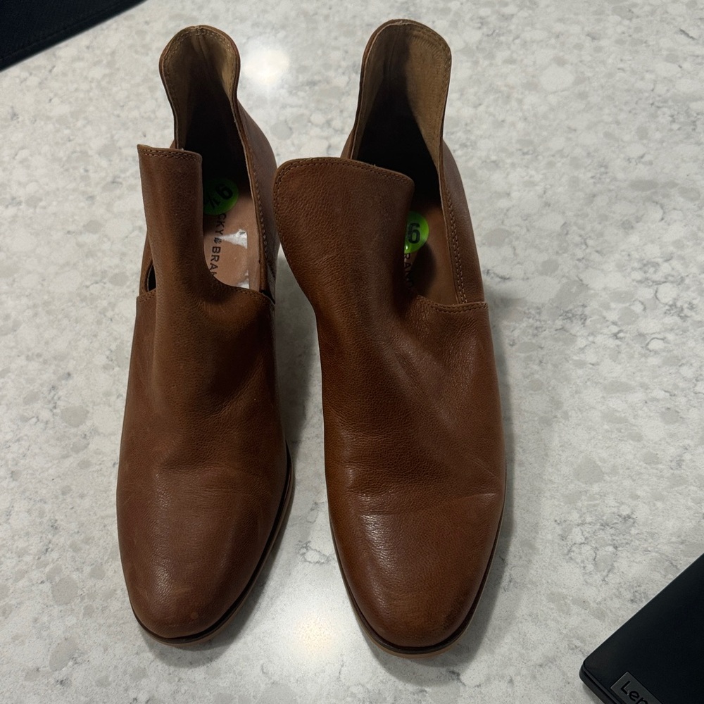 Lucky Brand Brown Leather Ankle Booties
